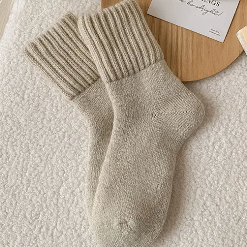 🧦5 Paar Wollsocken für Frauen - warme, mittelhohe Socken