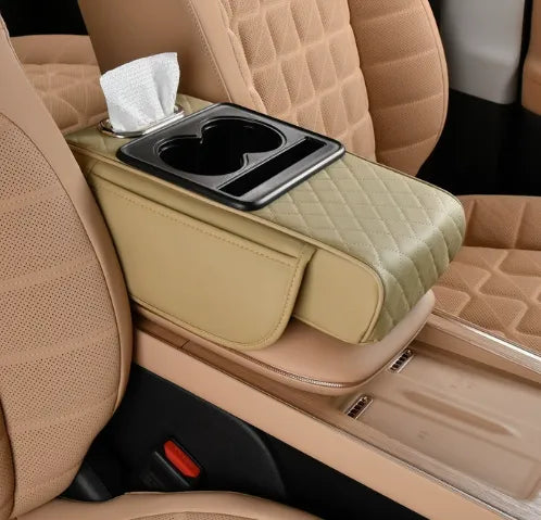 🚗 🔥 Multifunktionale Auto-Armlehnenmatte aus PU-Leder
