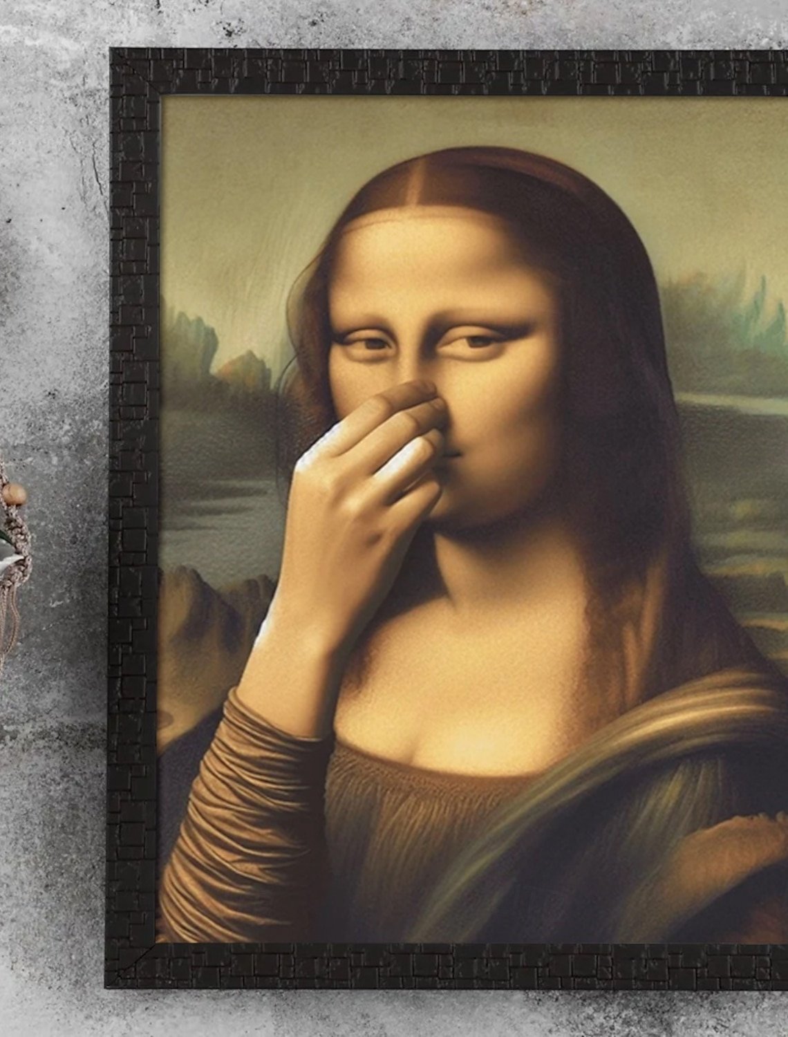 Imitation Mona Lisa Kunstdekoration, lustige Vintage-Toilette Humor Raumdeko