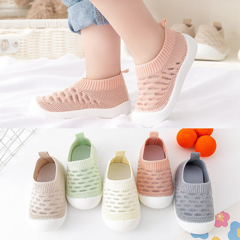 Hausschuhe mit weicher Sohle / Atmungsaktive Fly-Woven-Innenschuhe für Kinder im Alter von 1–3 Jahren