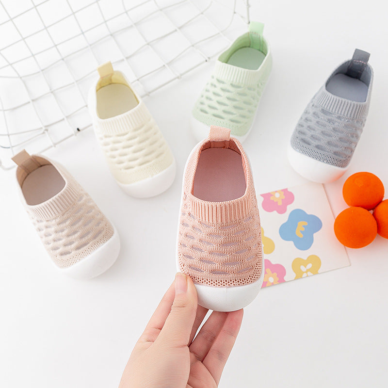 Hausschuhe mit weicher Sohle / Atmungsaktive Fly-Woven-Innenschuhe für Kinder im Alter von 1–3 Jahren