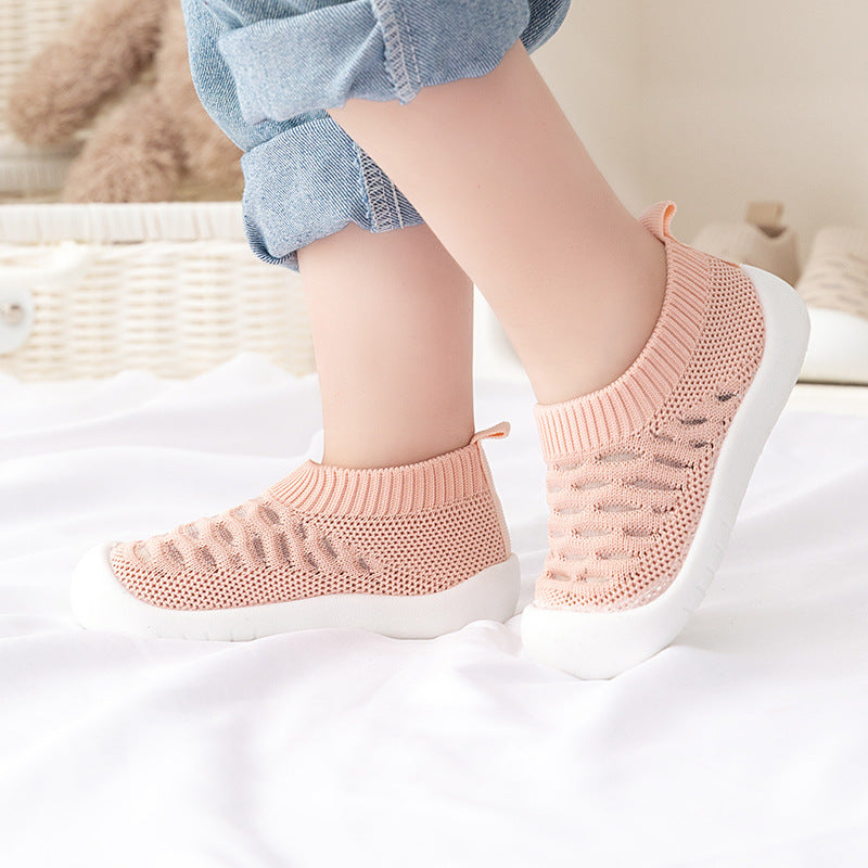 Hausschuhe mit weicher Sohle / Atmungsaktive Fly-Woven-Innenschuhe für Kinder im Alter von 1–3 Jahren
