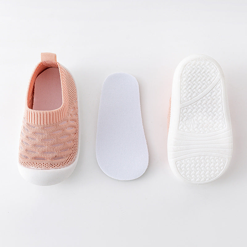 Hausschuhe mit weicher Sohle / Atmungsaktive Fly-Woven-Innenschuhe für Kinder im Alter von 1–3 Jahren