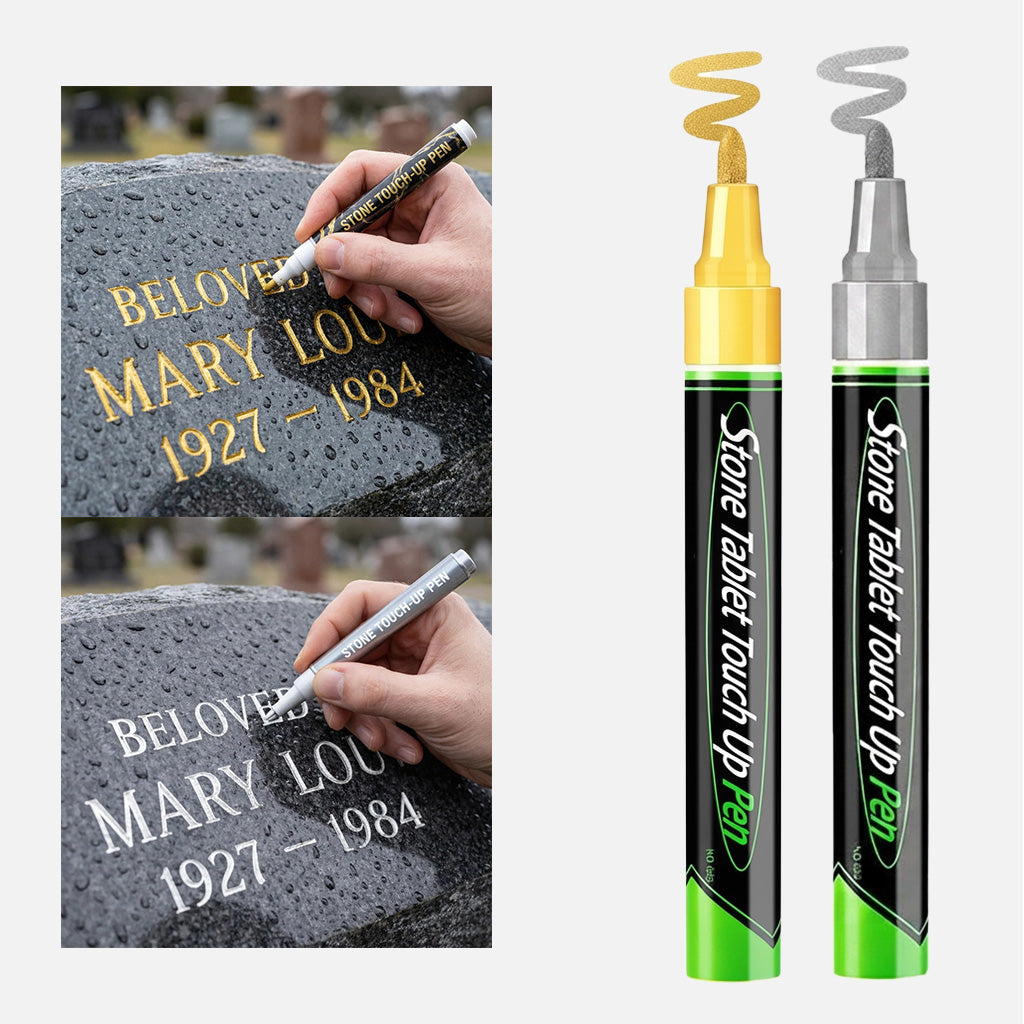 🎁 1 kaufen, 1 gratis erhalten 🐦 Goldfarbene Grabstein-Klammer zur Restaurierung verblasster Grabsteininschriften