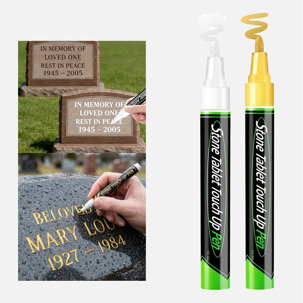 🎁 1 kaufen, 1 gratis erhalten 🐦 Goldfarbene Grabstein-Klammer zur Restaurierung verblasster Grabsteininschriften