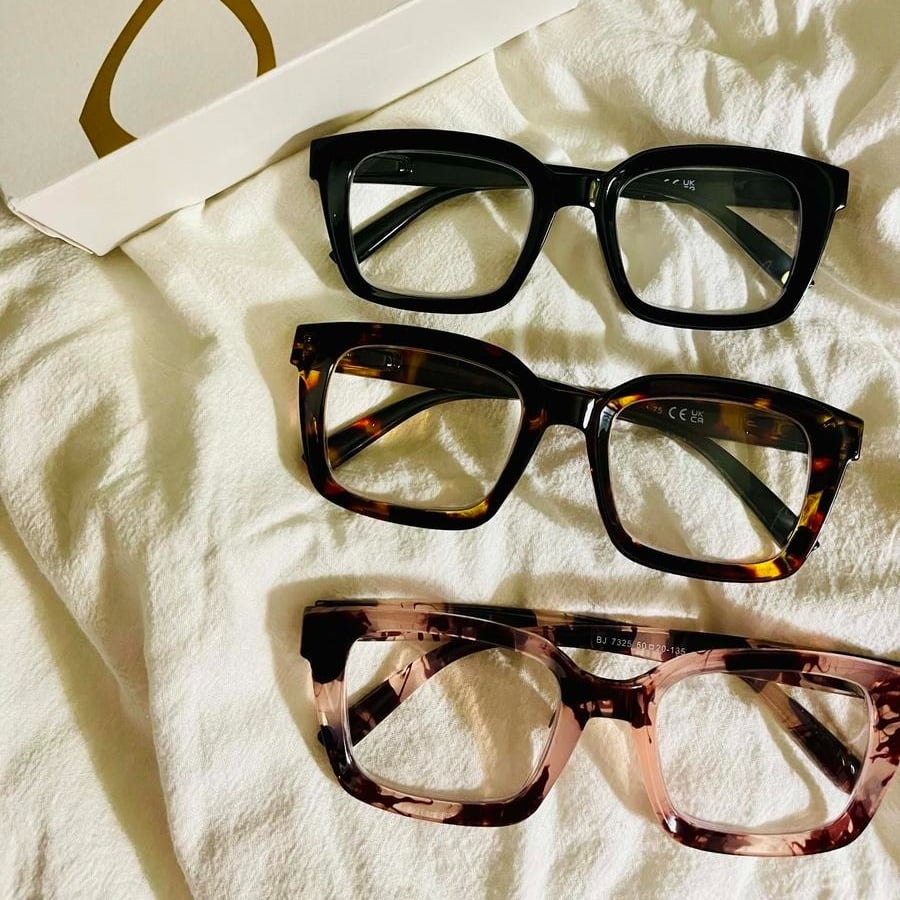 🔥Sonderangebot – ✨👓Lesebrille im Schildpatt-Design – Übergroße, eckige Brille mit blauem Lichtfilter