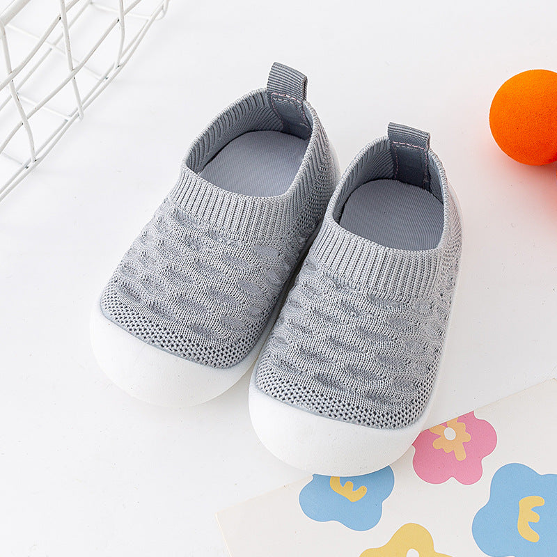 Hausschuhe mit weicher Sohle / Atmungsaktive Fly-Woven-Innenschuhe für Kinder im Alter von 1–3 Jahren
