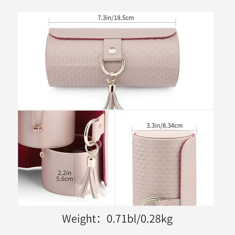 💎✨ Kompakter Runder Schmuckkoffer – Mehrlagiges Reise-Etui mit Padded Fächern für Halsketten, Ringe & Uhren! ✨🧳