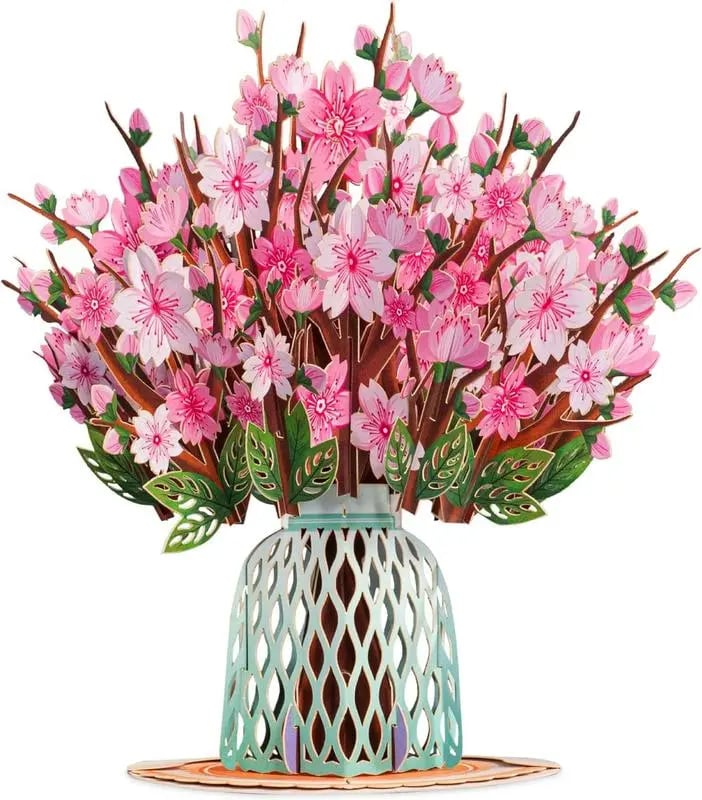 💌 Exklusiv zum Valentinstag: 3D-Pop-up-Karte mit Kirschblüten – das ultimative Andenken für Kartenliebhaber ❤️