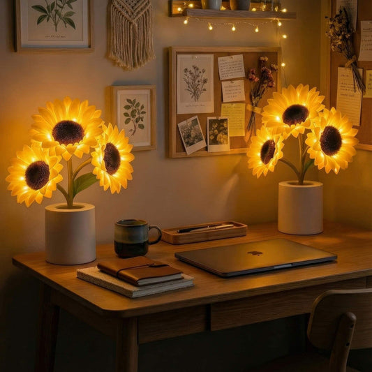 Funkelnde Sonnenblumenlampe