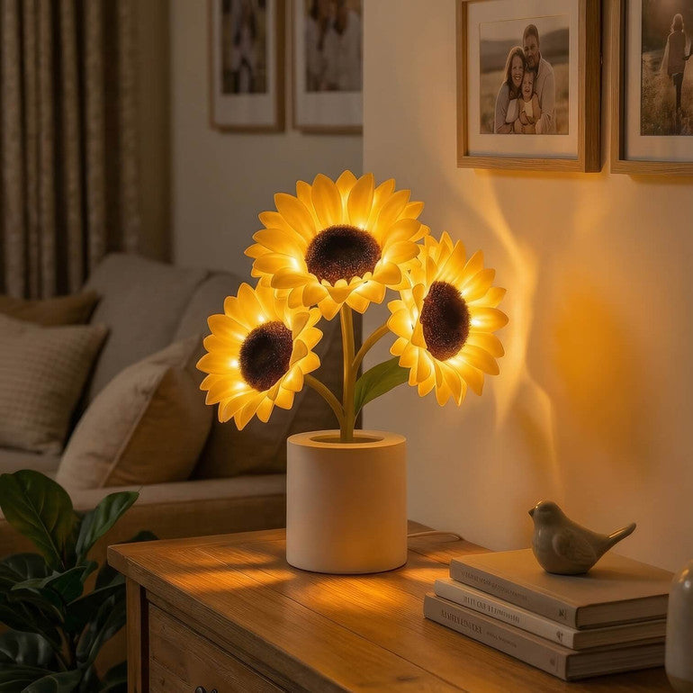 Funkelnde Sonnenblumenlampe