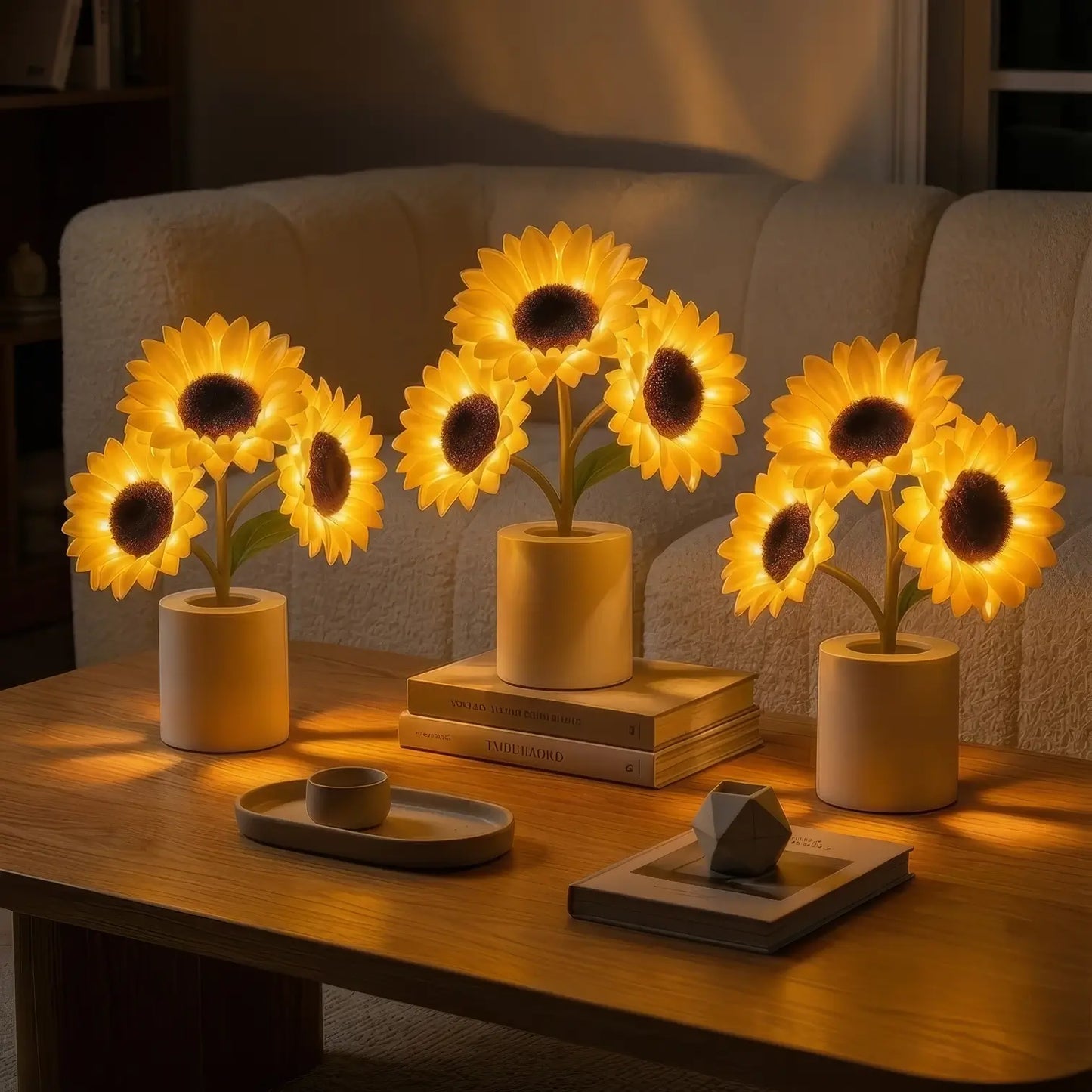 Funkelnde Sonnenblumenlampe