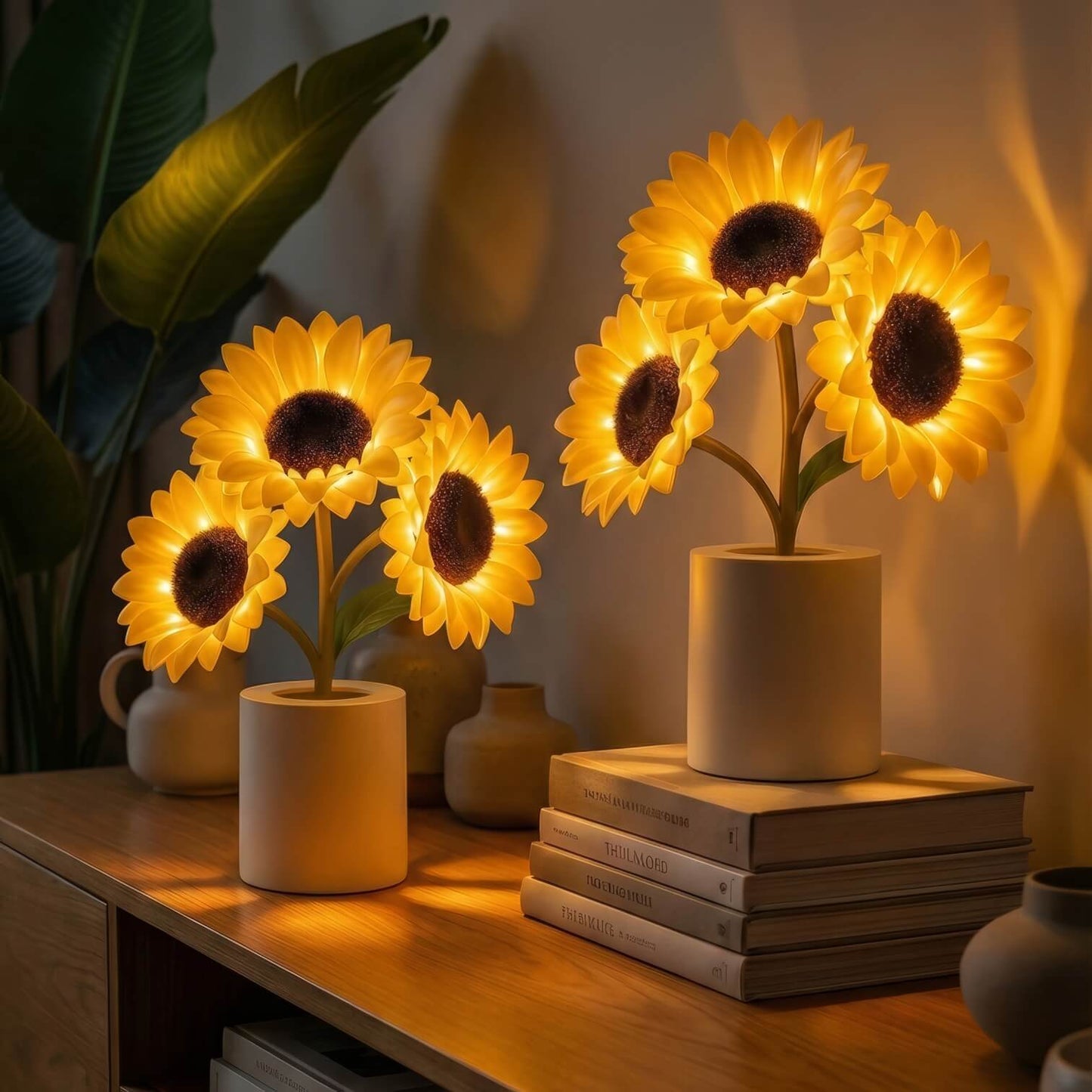 Funkelnde Sonnenblumenlampe