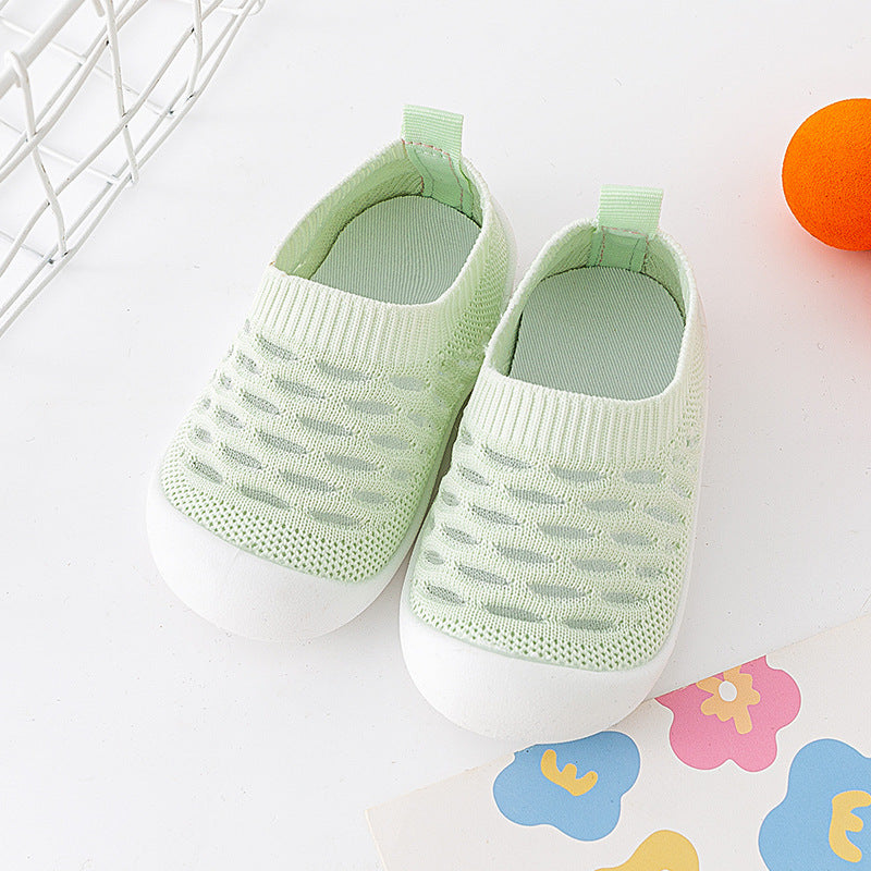 Hausschuhe mit weicher Sohle / Atmungsaktive Fly-Woven-Innenschuhe für Kinder im Alter von 1–3 Jahren