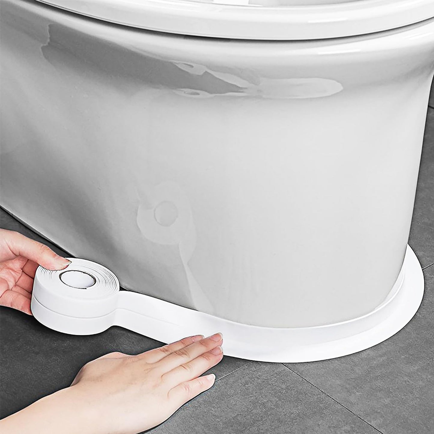 Weißes wasserdichtes, selbstklebendes Dichtband – 3,2 m langlebige Abdichtung für Badezimmer- und Küchenkanten