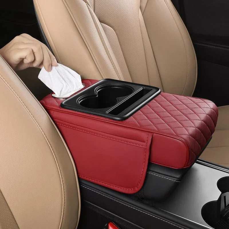 🚗 🔥 Multifunktionale Auto-Armlehnenmatte aus PU-Leder