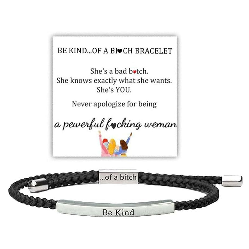 ✨📿 Geflochtenes Edelstahlarmband – Verstellbares Armband mit motivierender Botschaft für tägliche Inspiration! ✨🦾