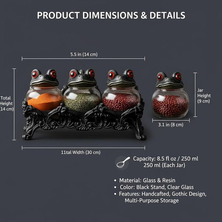 🐸🔮 Hexenfrosch-Gewürzdosen – Gotische Gewürzbehälter mit geheimnisvollem Apothekencharme! 🧙‍♀️✨