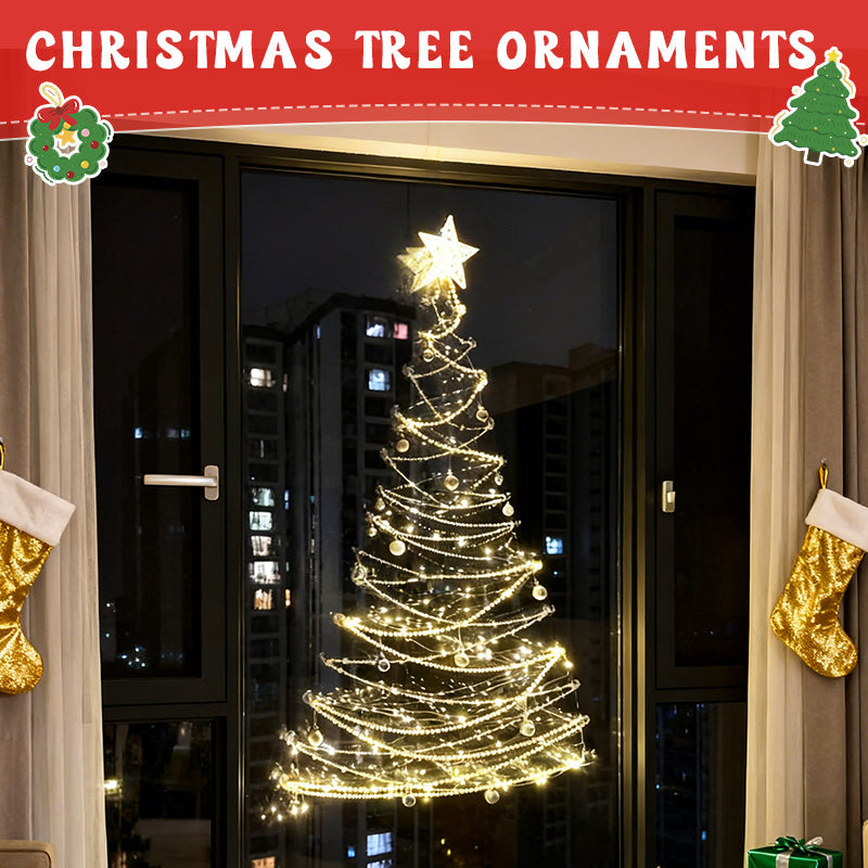 DIY-Weihnachtsbaumschmuck für raumhohe Fenster