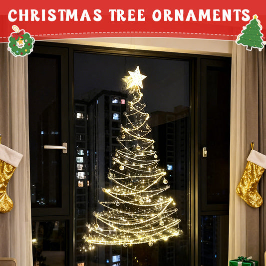 DIY-Weihnachtsbaumschmuck für raumhohe Fenster