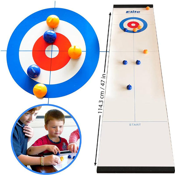 🥌✨ Tischcurling-Spiel – Unterhaltsames Familienspiel für 2–8 Spieler! ✨👨👩👧👦