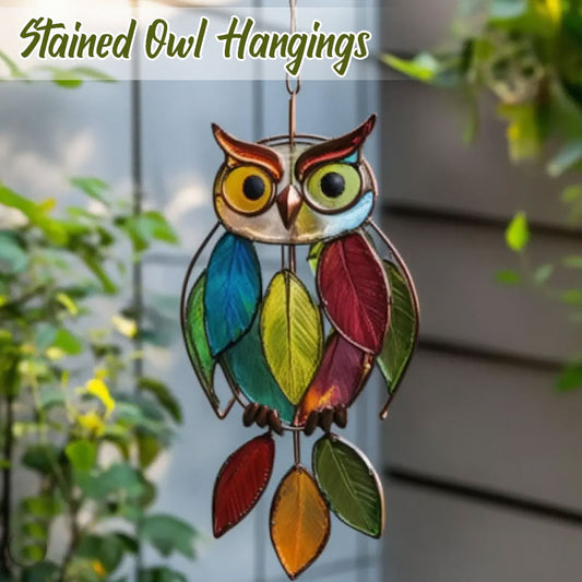 🦉✨Bunte Sonnen-Eulen - Farbenspiel für Fenster & Garten