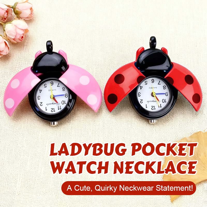 🐞 Marienkäfer-Taschenuhr-Halskette