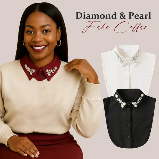✨👗 Diamant- und Perlen-Kunstkragen – Abnehmbarer, funkelnder Statement-Kragen für Pullover und Kleider! ✨💎