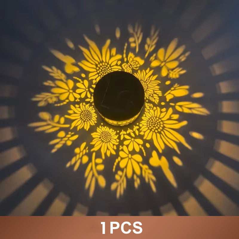 ☀️ Solar-Mandala-Leuchte für Garten und Terrasse – 2-in-1-Steh- und Wandleuchte – Dekorative Beleuchtung im Vintage-Look – Rostfrei und langlebig