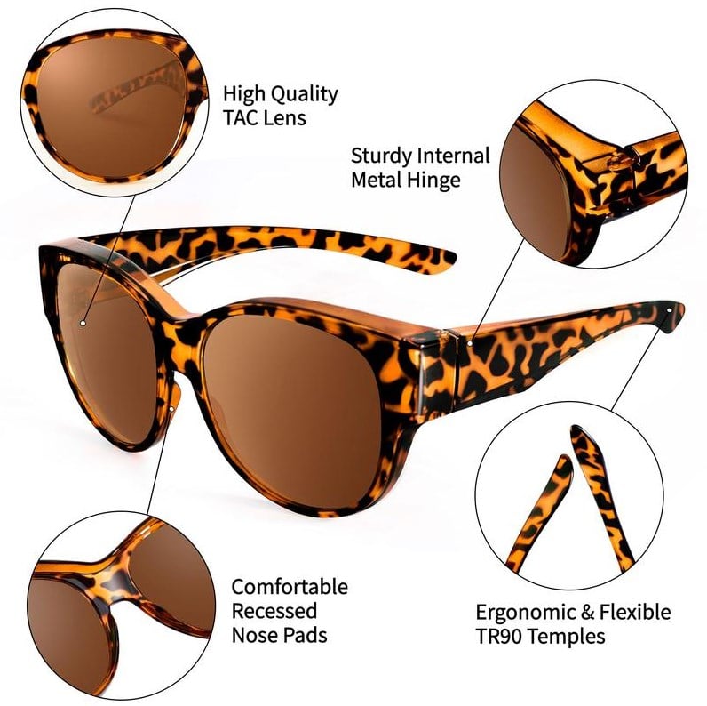 🕶 Neue Cat-Eye-Sonnenbrille in Übergröße, mit polarisierenden Gläsern und UV400-Schutz.