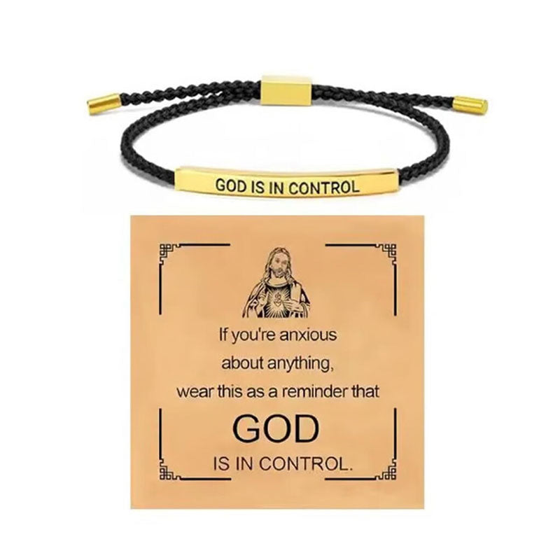 ✨📿 Geflochtenes Edelstahlarmband – Verstellbares Armband mit motivierender Botschaft für tägliche Inspiration! ✨🦾