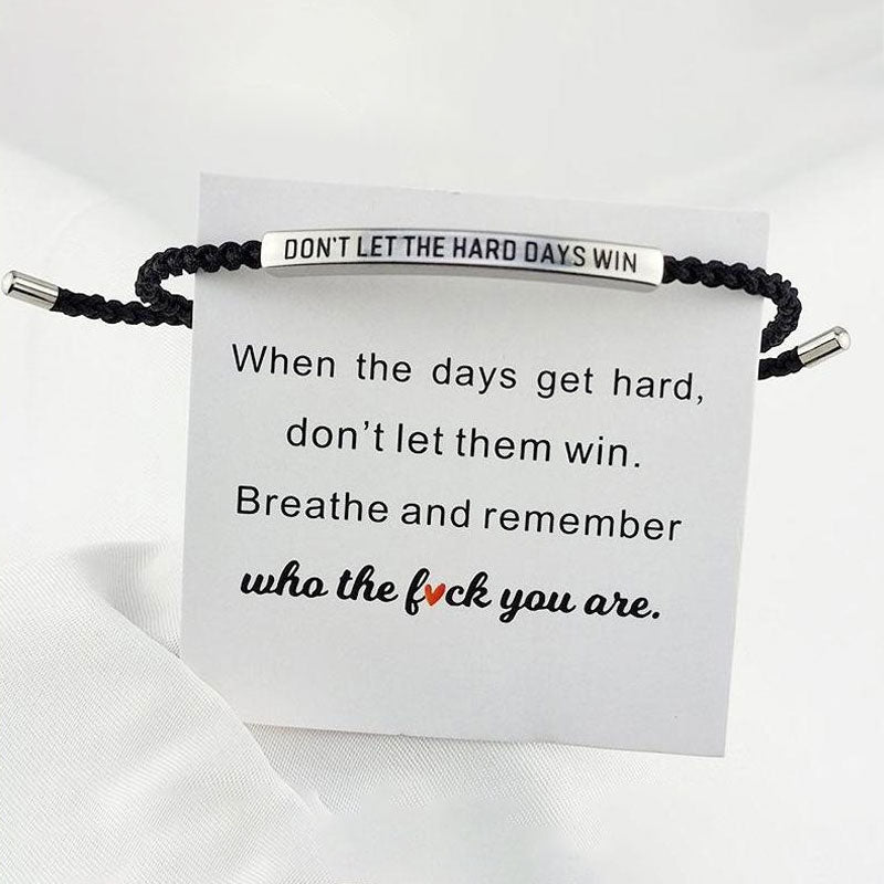 ✨📿 Geflochtenes Edelstahlarmband – Verstellbares Armband mit motivierender Botschaft für tägliche Inspiration! ✨🦾