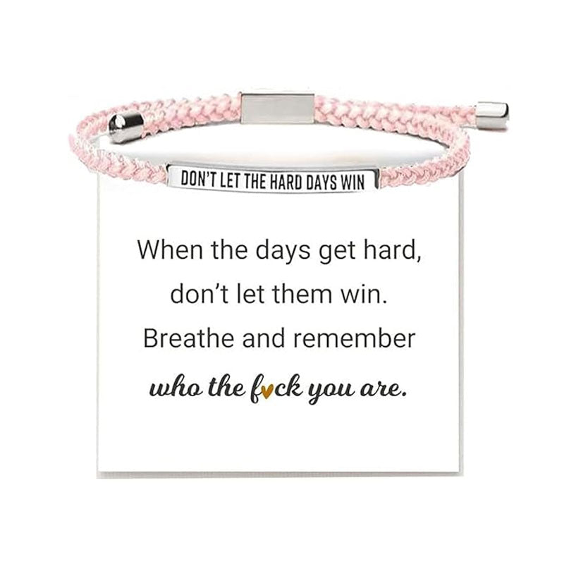 ✨📿 Geflochtenes Edelstahlarmband – Verstellbares Armband mit motivierender Botschaft für tägliche Inspiration! ✨🦾