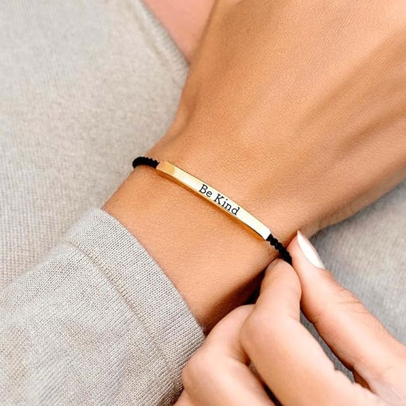 ✨📿 Geflochtenes Edelstahlarmband – Verstellbares Armband mit motivierender Botschaft für tägliche Inspiration! ✨🦾