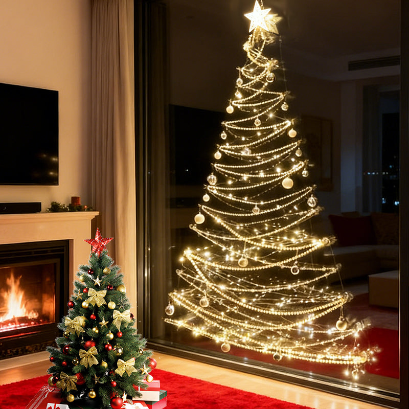 DIY-Weihnachtsbaumschmuck für raumhohe Fenster