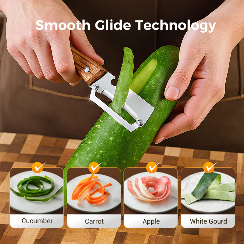 🥕 2 KAUFEN, 1 GRATIS! 🔥 Multifunktionaler Gemüseschäler für die Küche – Klinge aus Edelstahl, ergonomischer Griff und perfekt für Obst und Gemüse ✨