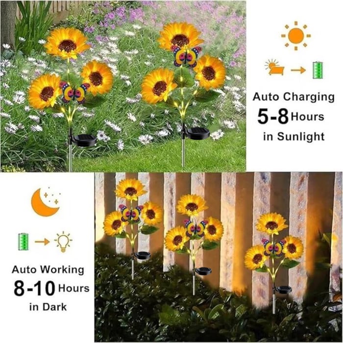 🌞Solar-LED-Sonnenblumen-Gartenleuchten – 29,6 Zoll/74 cm