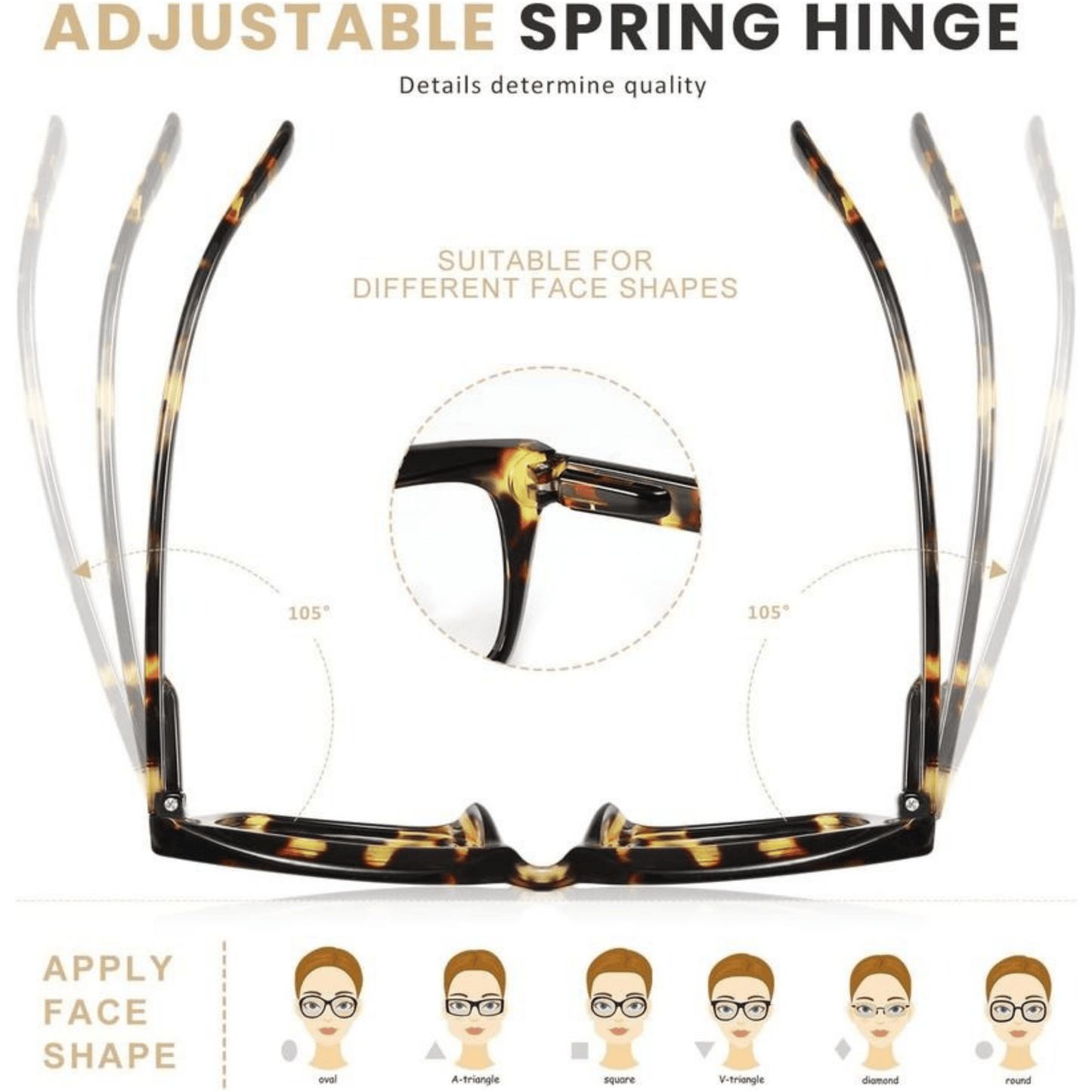 🔥Sonderangebot – ✨👓Lesebrille im Schildpatt-Design – Übergroße, eckige Brille mit blauem Lichtfilter