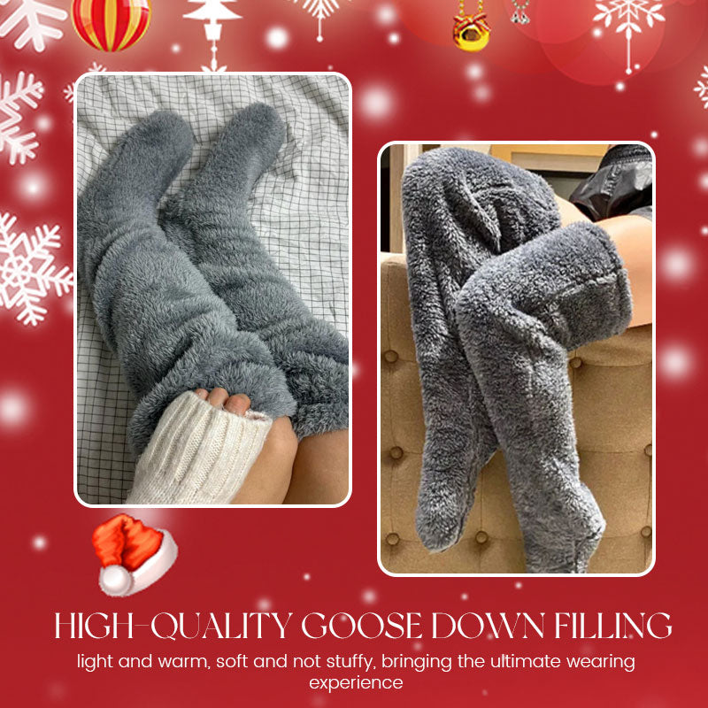 Kniestrümpfe aus Gänsedaunen für Weihnachten
