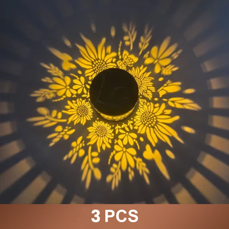 ☀️ Solar-Mandala-Leuchte für Garten und Terrasse – 2-in-1-Steh- und Wandleuchte – Dekorative Beleuchtung im Vintage-Look – Rostfrei und langlebig