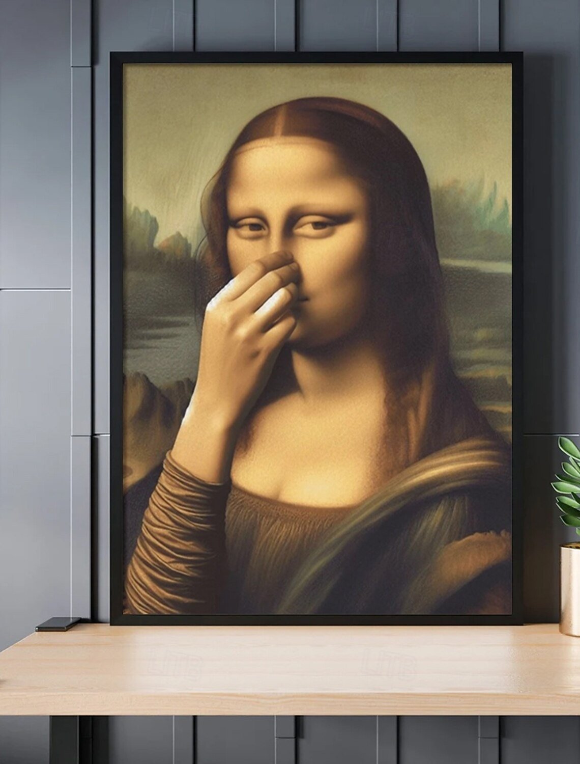 Imitation Mona Lisa Kunstdekoration, lustige Vintage-Toilette Humor Raumdeko