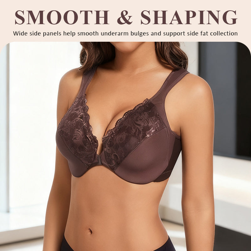 🎀Weihnachtsangebot: 48 % Rabatt 💕 Push-up-BH mit Spitze und Vorderverschluss