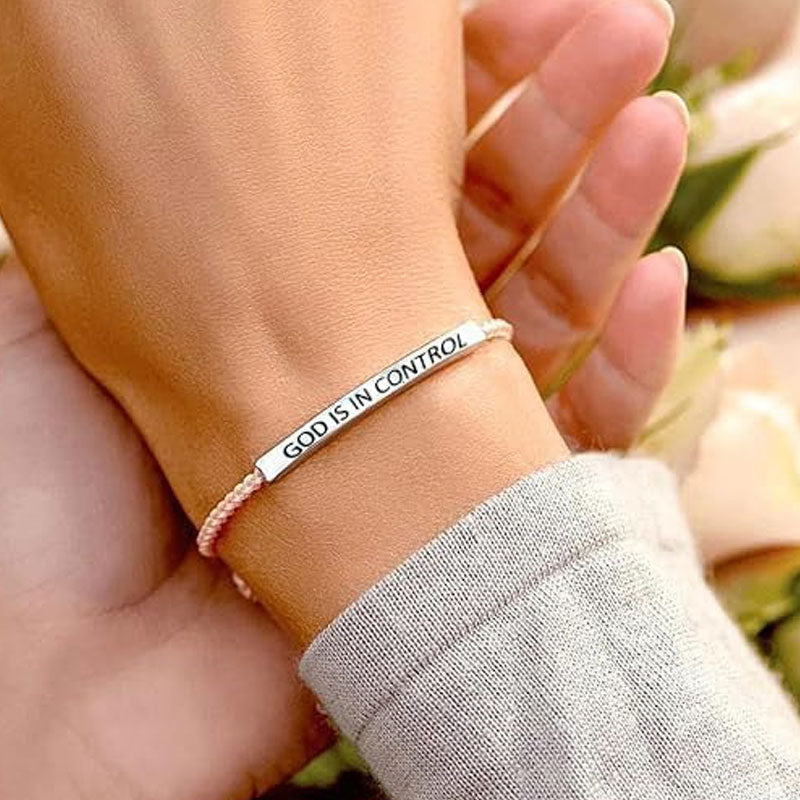 ✨📿 Geflochtenes Edelstahlarmband – Verstellbares Armband mit motivierender Botschaft für tägliche Inspiration! ✨🦾