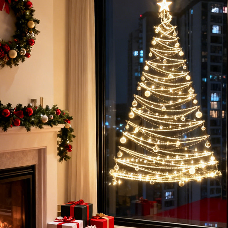 DIY-Weihnachtsbaumschmuck für raumhohe Fenster