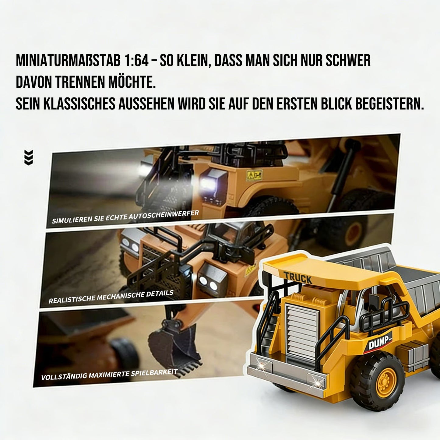 🚜✨ Fernsteuerbarer Bagger, Gabelstapler & Kipper – Mini RC Baustellen-Set aus Legierung mit Geländefähigkeit! ✨🏗️