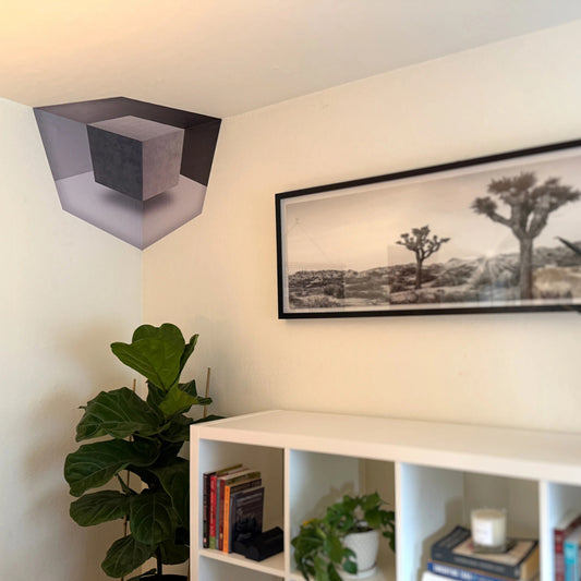 🧠✨ Impossible Corners Wandkunst – Ein Set mit Aufklebern, die eine optische Täuschung erzeugen und die Realität Ihres Zimmers verändern! ✨🎨