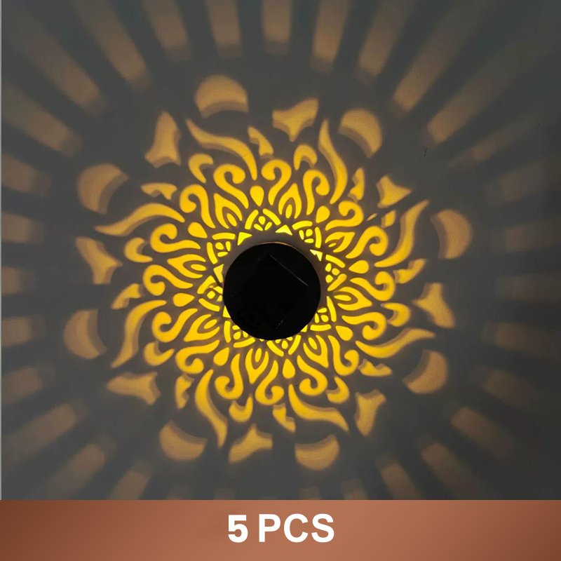 ☀️ Solar-Mandala-Leuchte für Garten und Terrasse – 2-in-1-Steh- und Wandleuchte – Dekorative Beleuchtung im Vintage-Look – Rostfrei und langlebig