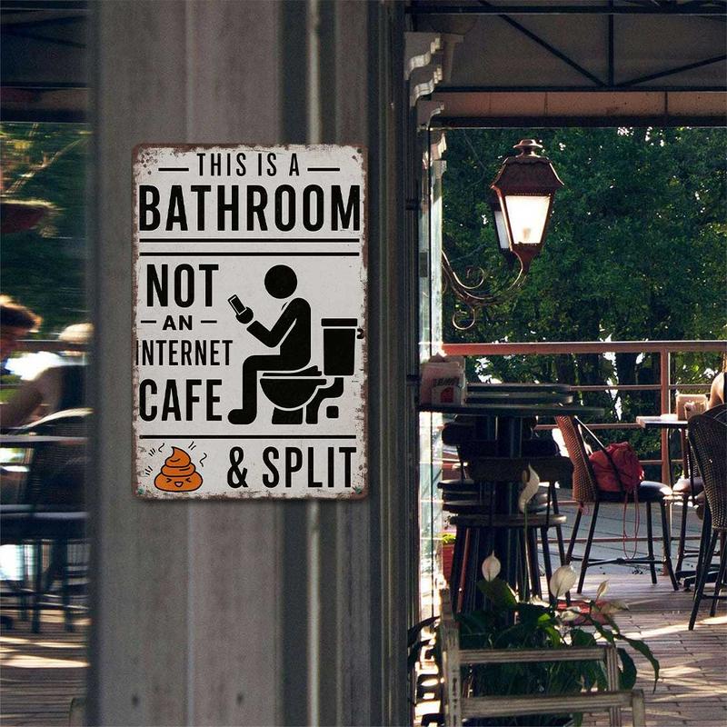 🚽Dies ist ein Badezimmer, kein Internetcafé – Retro Blechschild (20x30cm)😂