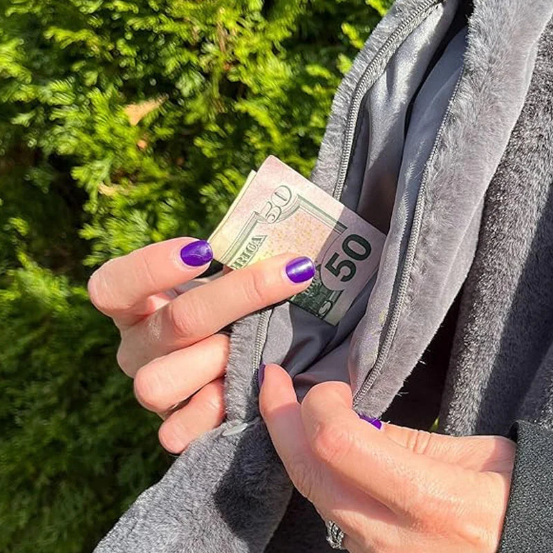 🧣✨ Geheimtasche im Schal – versteckter Reißverschluss für Handy, Karten und Schlüssel! ✨📱