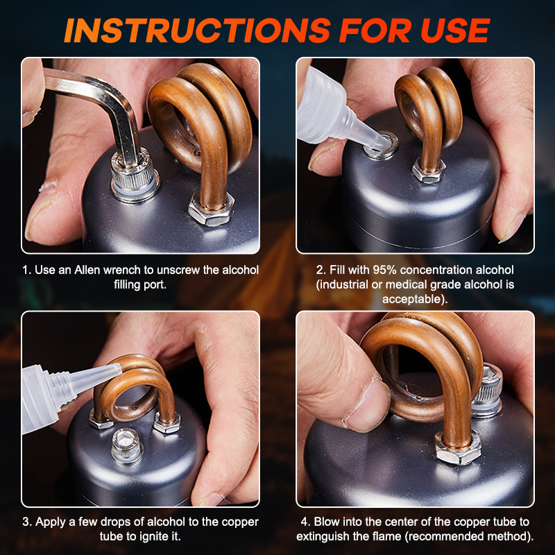 Tragbarer Spirituskocher für den Außenbereich (inklusive zusätzlicher Rutschschutz)